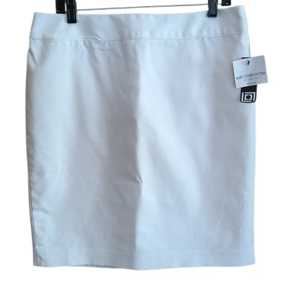 NWT Liz Claiborne Classic White Pencil Skirt Size 14 Petite - Picture 1 of 8